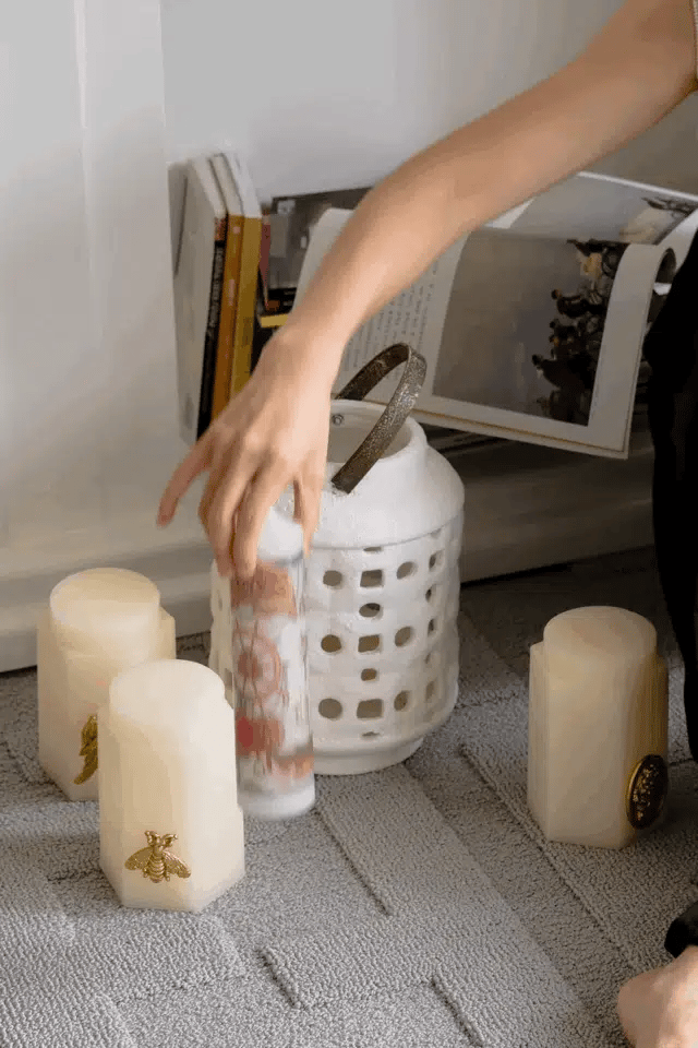 Ceramic Tealight Candle Holder with Rope Handle
