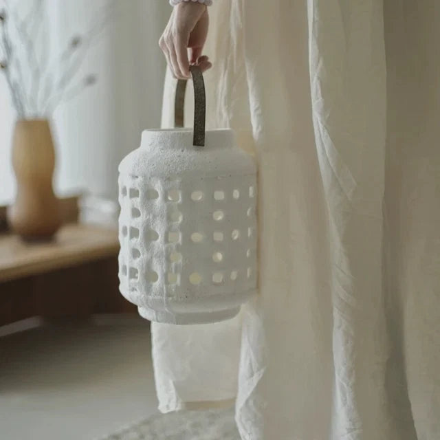 Ceramic Tealight Candle Holder with Rope Handle