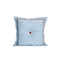 Heart Tufted Linen‑Blend Throw Pillow