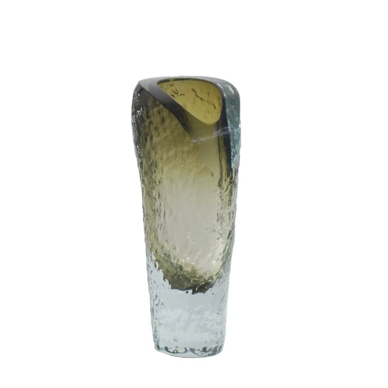 Iceberg Amber Glass Vase