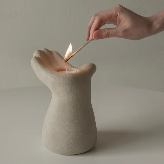 Open Hand Tealight Candle Holder
