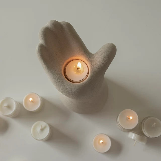 Open Hand Tealight Candle Holder