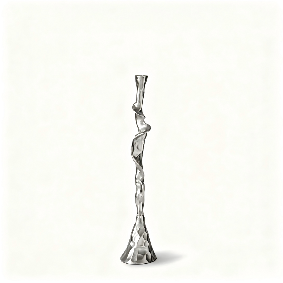 Sculptural Metal Taper Candle Holder