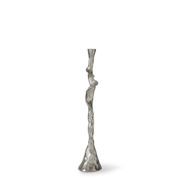 Sculptural Metal Taper Candle Holder