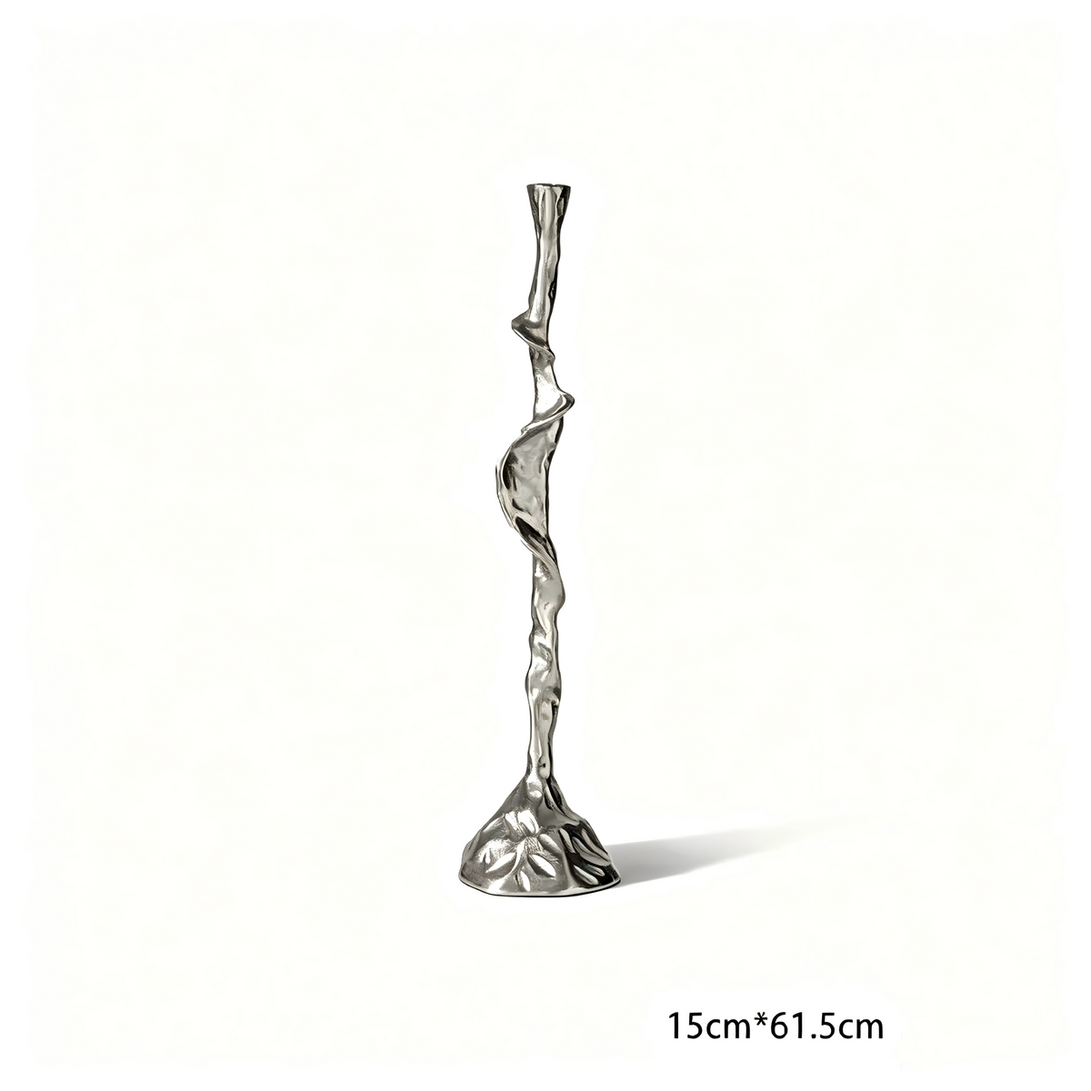 Sculptural Metal Taper Candle Holder