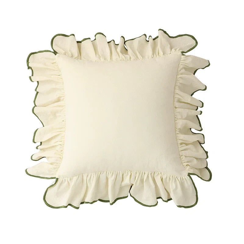 Vintage Ruffle Edge Accent Pillow