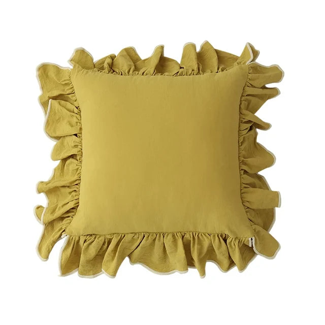 Vintage Ruffle Edge Accent Pillow